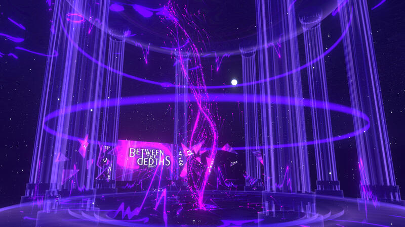 Between the Depths - A particle visualizer where VJs can control the precise parameters of a particle system to produce mesmerizing shapes and movement.